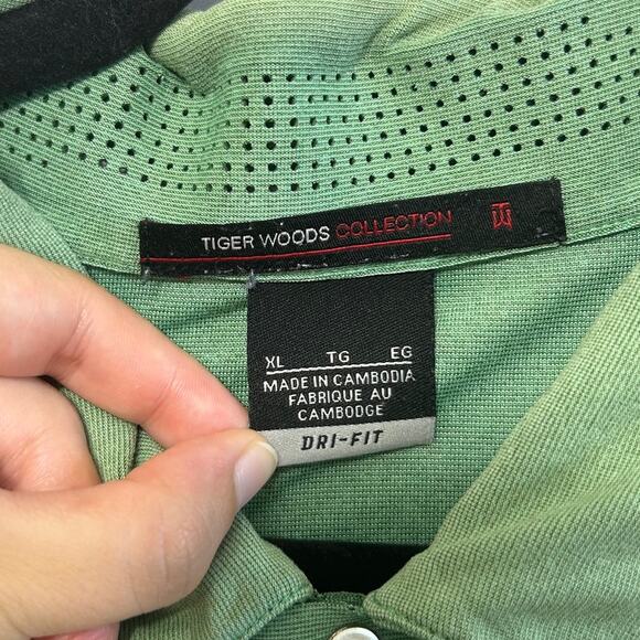 Nike Golf Tiger Woods Collection Ombre Short Sleeve Polo Shirt Men's Sz XL Green - Picture 3 of 8